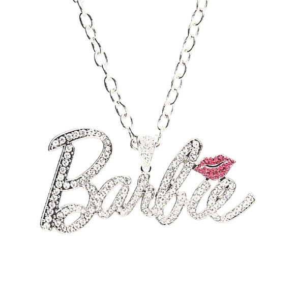 Barbie Jewelry - Barbie Crystal Pendant Necklace Rhinestone 18”-20" Chain Silvertone NEW